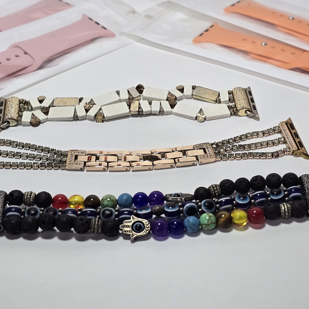 Multicolor Beaded Bracelet Iwatch Bands Set Of 7